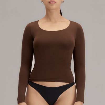 Camiseta segunda piel manga larga cuello redondo frente