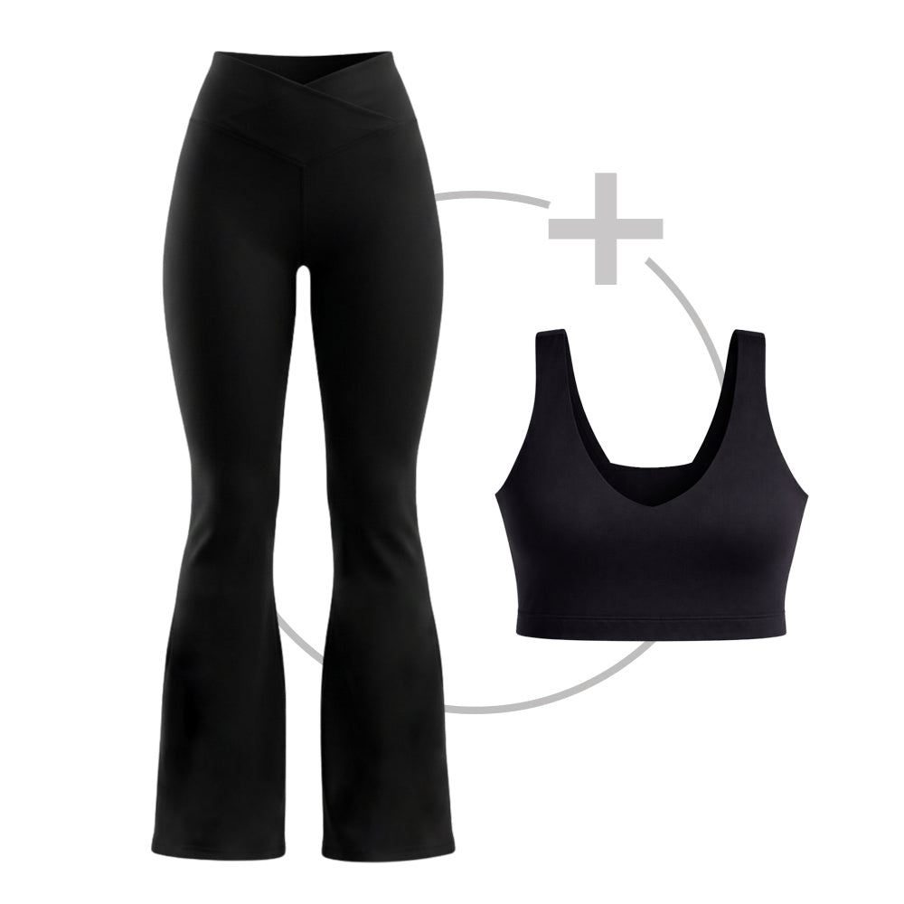 Pack Legging bota campana + Top espalda deportiva