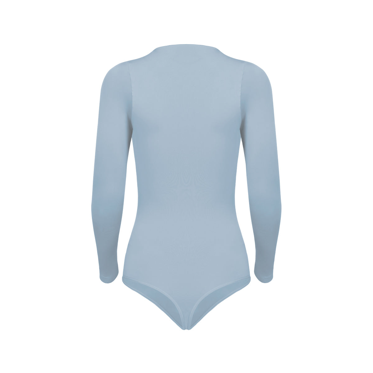 Silueta body manga larga cuello alto para mujer color azul claro de Lunia vista trasera