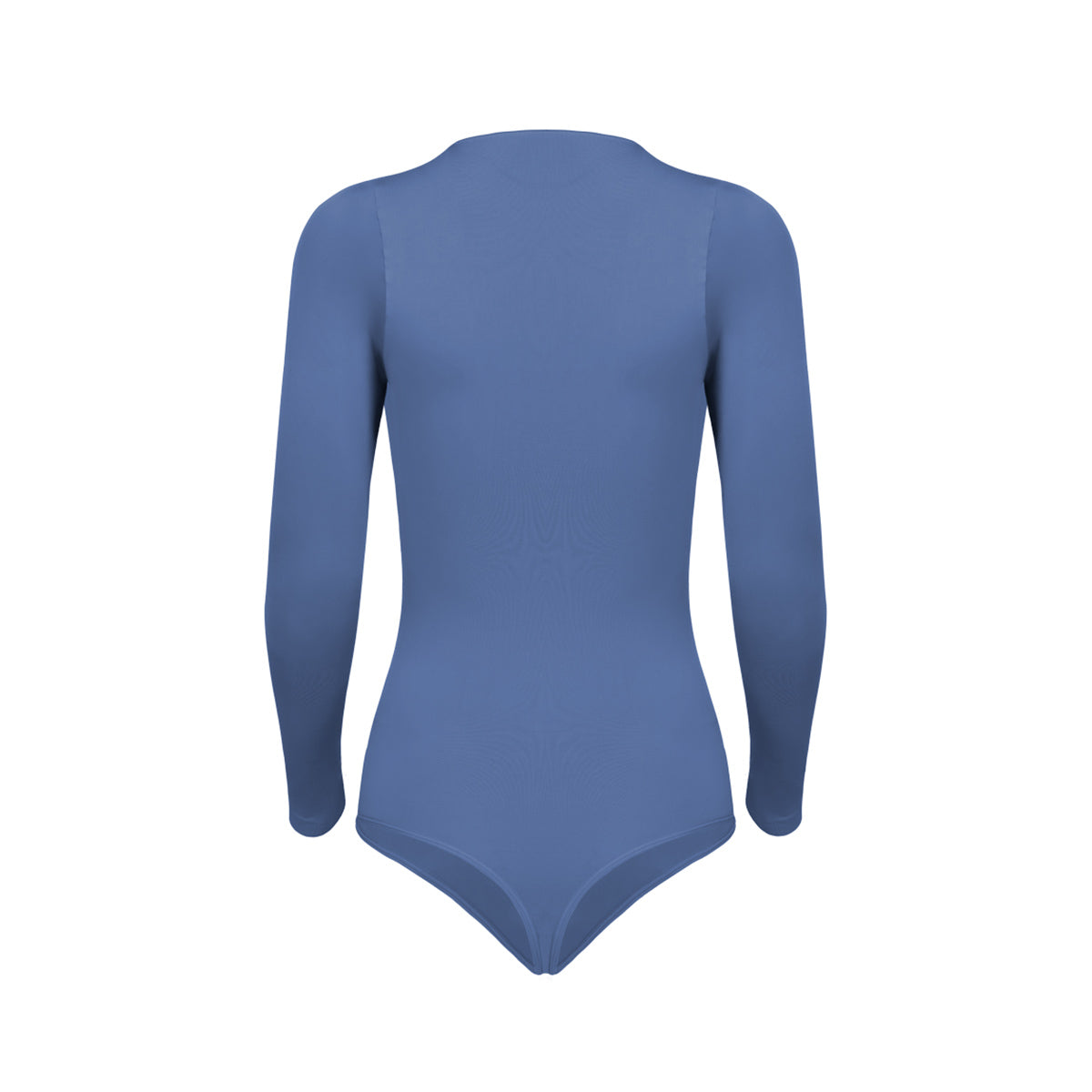 Silueta body manga larga cuello alto para mujer color azul fuerza de Lunia vista trasera 