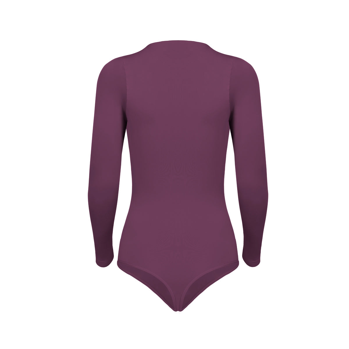 Silueta frontal body manga larga cuello alto para mujer color morado de Lunia. 