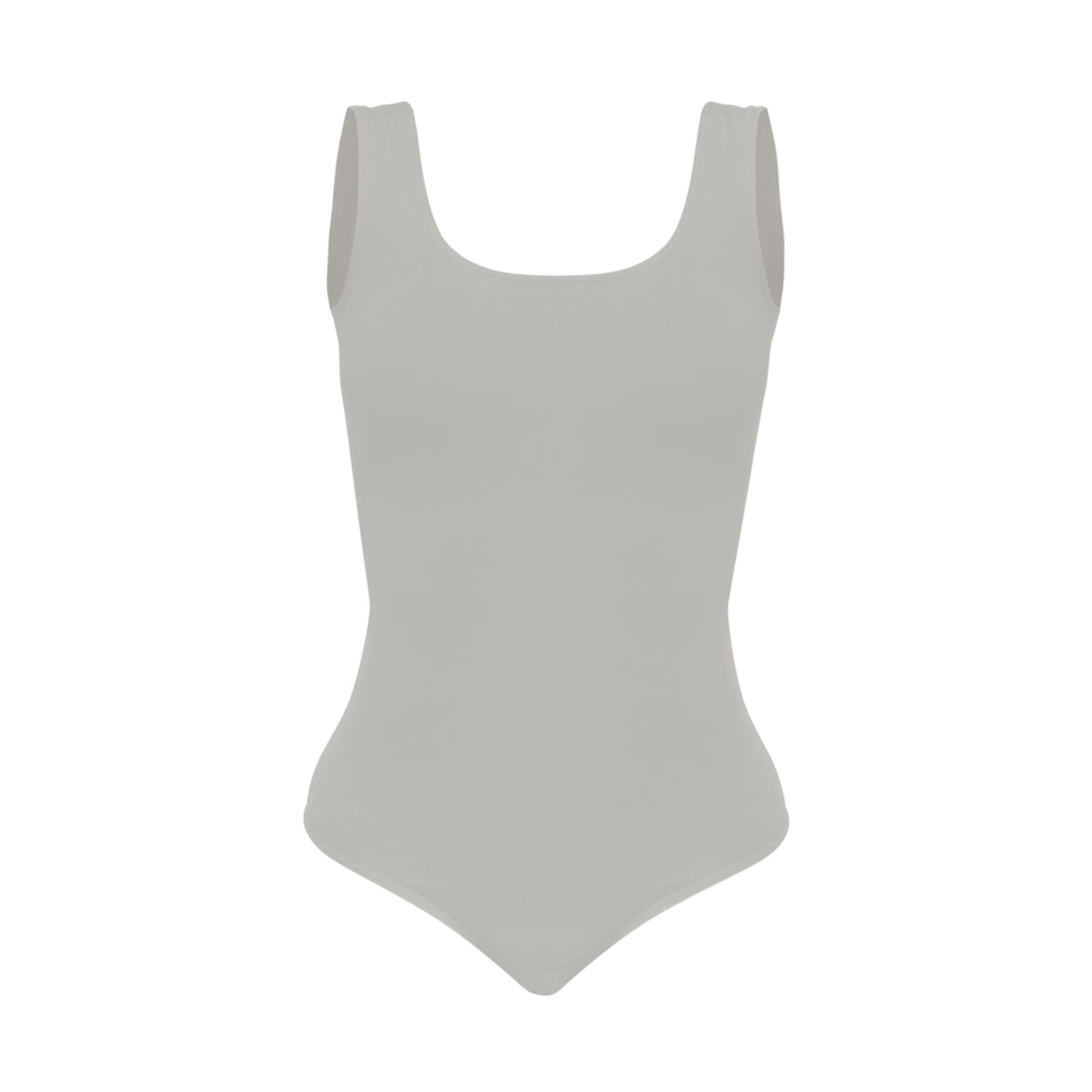 Silueta body sin manga cuello redondo para mujer color blanco de Lunia, vista frontal. 