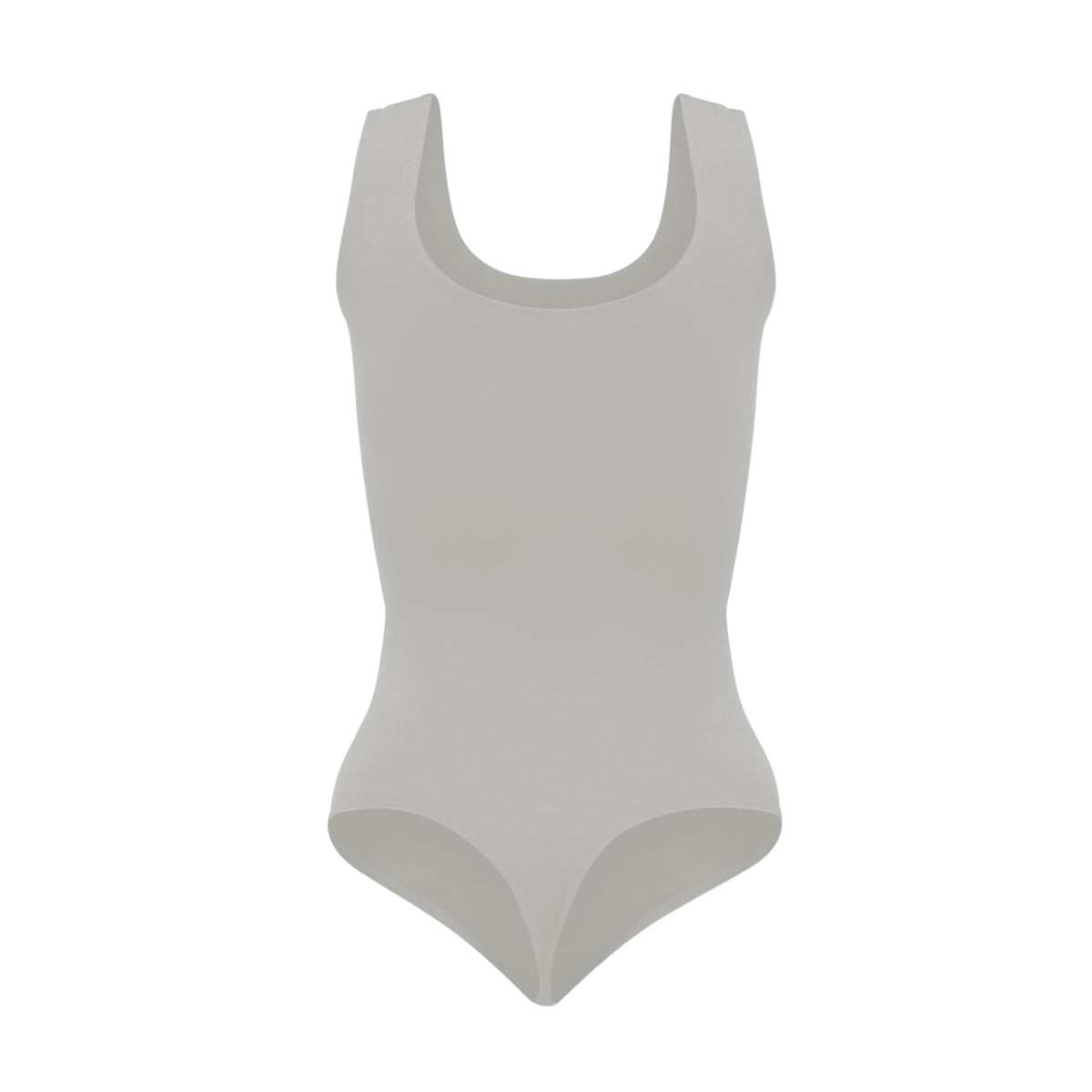 Silueta body sin manga cuello redondo para mujer color blanco de Lunia, vista trasera. 